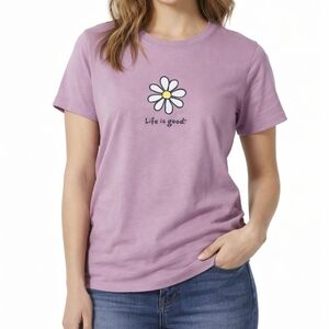 Life Is Good Daisy Crusher Tee Women's Large